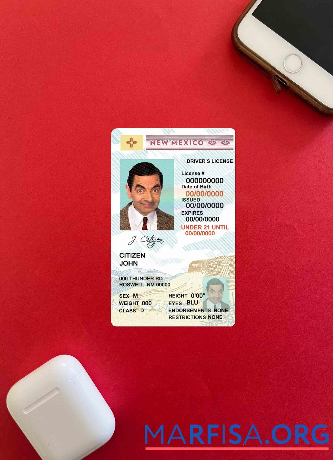 Printable USA New Mexico dl, under 21 photolook download for verification